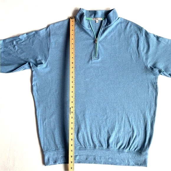 PETER Millar 1/4 Zip Pullover Blue Sweater Golf Mock Neck Mens XL - Picture 7 of 7